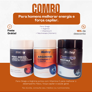 Feno Grego + Arginina + Vitamina C + Neutracaps (Homem)