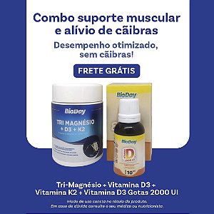 Tri-Magnésio + Vitamina D3 + Vitamina K2 + Vitamina D3 Gotas 2000 UI
