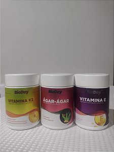 Auxilia na prevenção e no combate às hemorróidas (Vitamina K2, Ágar-Ágar, Vitamina E)