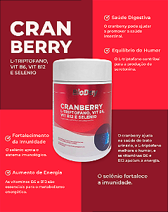 Cranberry, L-Triptofano, Vitamina B6, B12, Selênio - Frasco 60 Comp - 1 Unidade.
