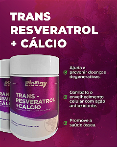 Trans (Resveratrol + Cálcio) - Frasco 60 Comp. 1 Unidade.