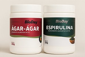 COMBO ESPIRULINA PÓ 250 G POTE E AGAR AGAR PÓ 250 POTE