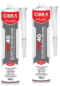 Kit 2 Selantes Poliuretano PU 40 Cinza 400g
