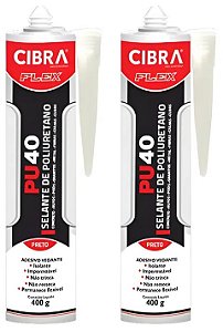 KIT 02 SELANTES PU 40 400G POLIURETANO ADESIVO PRETO