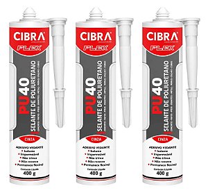 Kit 3 Selantes PU 40 400g Poliuretano Cinza
