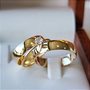 Par de Alianças boleada 5 mm + aparador 💍