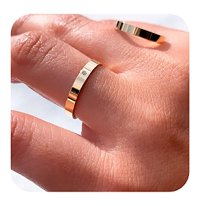 Par de Alianças Reta 3mm C/ Cristal + Solitario de brinde💍