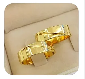 Par de Alianças Onda do mar 7mm+ Solitario💍