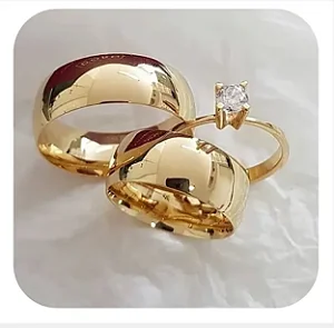 Par de Alianças boleada 8mm + Aparador 💍