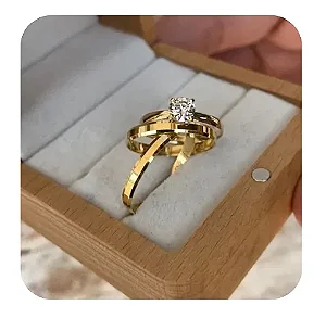 Par de Alianças chanfrada 2mm+ Solitario de brinde💍