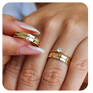 Par de Alianças Videira 6mm+ Solitario de brinde💍