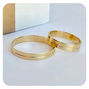 Par de Alianças Recife 4mm +Solitario de brinde 💍
