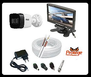 Kit Monitoramento Completo LCD 7" + Câmera Full HD 1080p + Cabo 20m