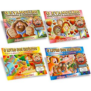 Kit 4 Livros Evangelho + Livro dos Espíritos para Infância e Juventude - Vol.1 e 2