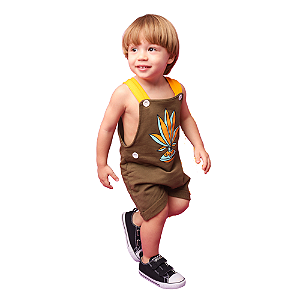 Jardineira Curta Moletom - Peteca