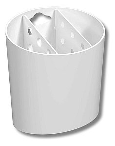 Porta Talheres Escorredor Organizador Pia Cozinha Oval Branco - Coza