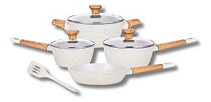 Jogo De Panelas Indução Kit 5 Peças Studio Cook Marmol - Mimo Style