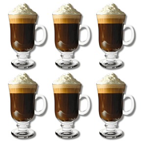Jogo de 6 Canecas de Vidro Cappuccino Riviera 270 ml - Allmix
