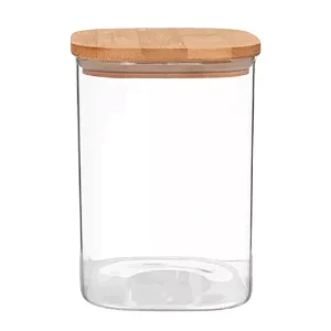 Pote hermetico 453 ml tampa de bambu - Mimo Style