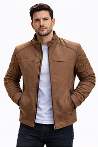 Casaco Masculino Marrom Peluciado Quente Inverno Forrado Premium Social Casual Estiloso