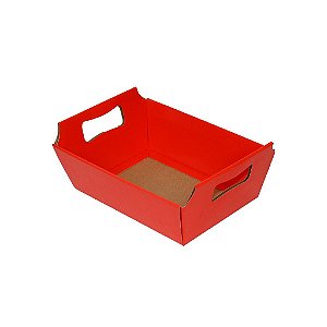 Cesta Papelão Média Vermelha (05 unidades)