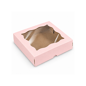 Caixa com Visor Pequena Rosa (03 unidades)