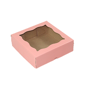 Caixa Com Tampa de Acetato Rosa - Pequena (03 unidades)