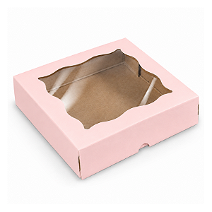 Caixa com Visor Média Rosa (03 unidades)