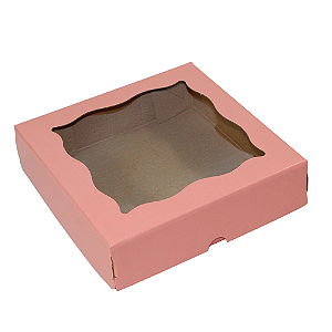 Caixa Com Tampa de Acetato Rosa - Média (03 unidades)