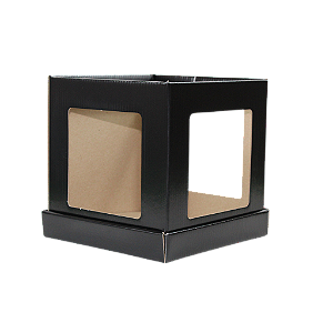 Box Quadrada Com Tampa Preta (03 unidades)