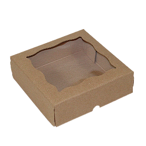 Caixa Com Tampa de Acetato Kraft - Pequena (03 unidades)