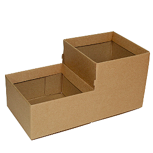 Cachepot Quadrado Duplo Kraft ( 05 unidades )