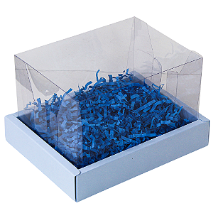 Caixa Moldura Média Com Tampa de Acetato Azul Santorini (03 unidades)