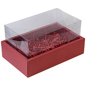 Caixa Moldura Grande Com Tampa de Acetato CardPlus Vermelho (03 unidades)