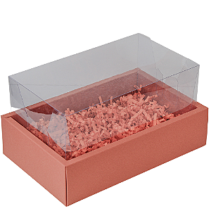 Caixa Moldura Grande Com Tampa de Acetato Terracota (03 unidades)