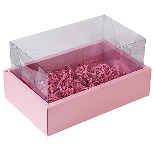 Caixa Moldura Grande Com Tampa de Acetato Rosa Dinamarca (03 unidades)