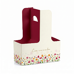 Cesta Café com Flores Com Carinho (05 Unidades)