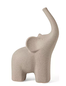 Escultura Elefante Cinza em Cerâmica 16569 - Mart