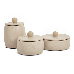 Kit Pote Decorativo em Cerâmica  17549 - Mart