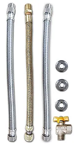 KIT AQUECEDOR 1/2 0,40 MTS COM REGISTRO E 3 CANOPLAS - COBRE