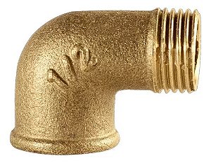 JOELHO/COTOVELO 90º LATÃO RF X RM - 1/2" NPT