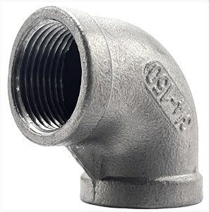 Conexão Curva Cotovelo 90° - 3/4 Polegada BSP Aço Inox 304 Rosca Fêmea