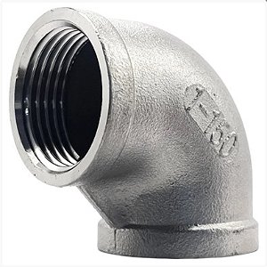 Conexão Curva Cotovelo 90° - 1" Polegada BSP Aço Inox 304 Rosca Fêmea