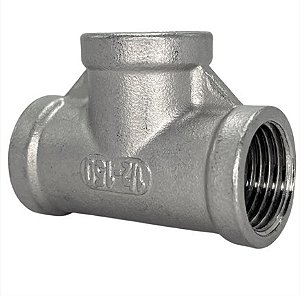 Conexão TÊ 1/2 Polegada Bsp Aço Inox 304 Rosca Fêmea