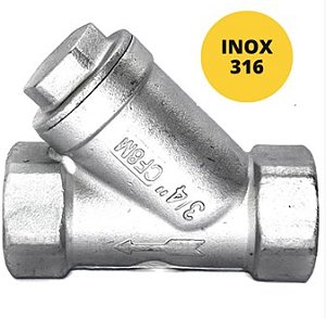 Filtro Y 3/4" BSP Aço Inox 316