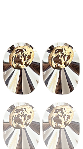 Brinco Oval Prata e Dourado