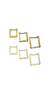 Trio Argolas Cravejadas Ouro