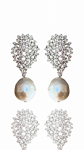 Brinco Leolina Pérola Prata