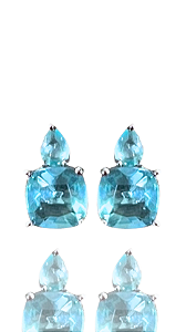 Brinco Tamires Água Marinha Prata