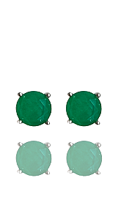 Brinco Elisa Esmeralda Fusion Pequeno Prata